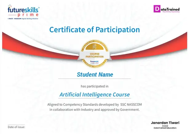 Course completion certificate from NASSCOM - data science colleges in mumbai