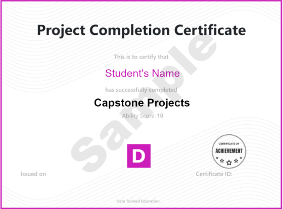 Project Completion Certificate - data analyst course in bangalore