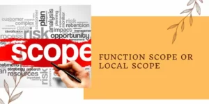 Function Scope or Local Scope