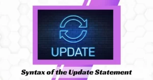 Syntax of the Update Statement