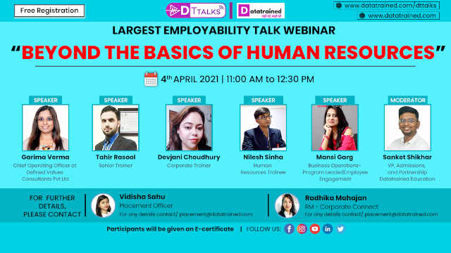 Join India's Largest #employability talk #webinar "Beyond the Basics of Human Resources"