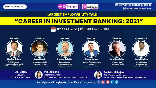 Join India's Largest Employability Talk "CAREER IN INVESTMENT BANKING: 2021"