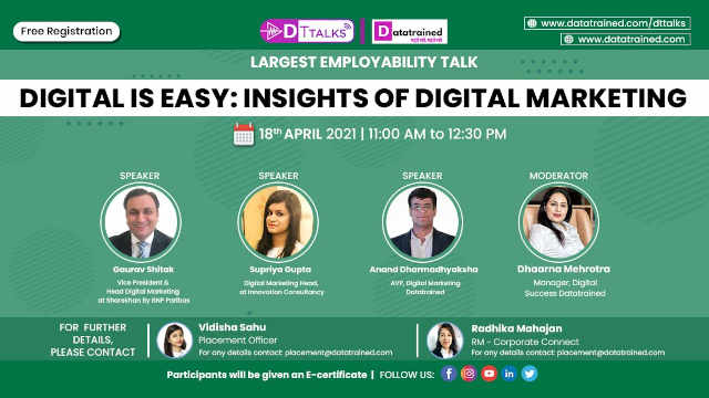 Join India's Largest Employability Talk "DIGITAL IS EASY: INSIGHTS OF DIGITAL MARKETING"